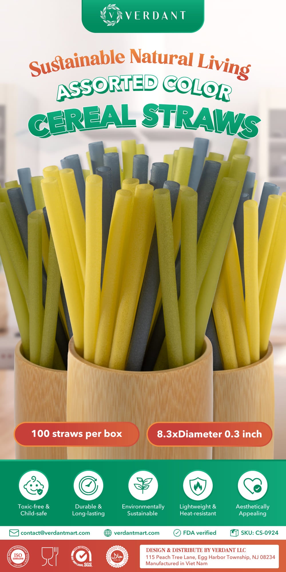 Organic Cereal Straws, 100 Reusable Fun Straws โ Unique Kids, Inspiring, Cute Housewarming Gift, Creal straws, inspiring gifts