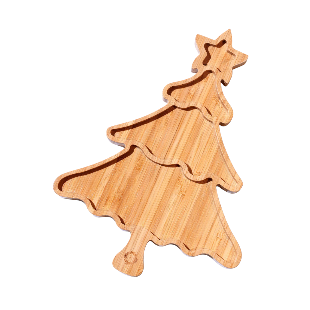 Bamboo Christmas Tree Tray, 12โx10.5โ Cookie Plate โ Unique Christmas, Holiday, Gift for Her, Cookie Tray, Holiday Ideas.