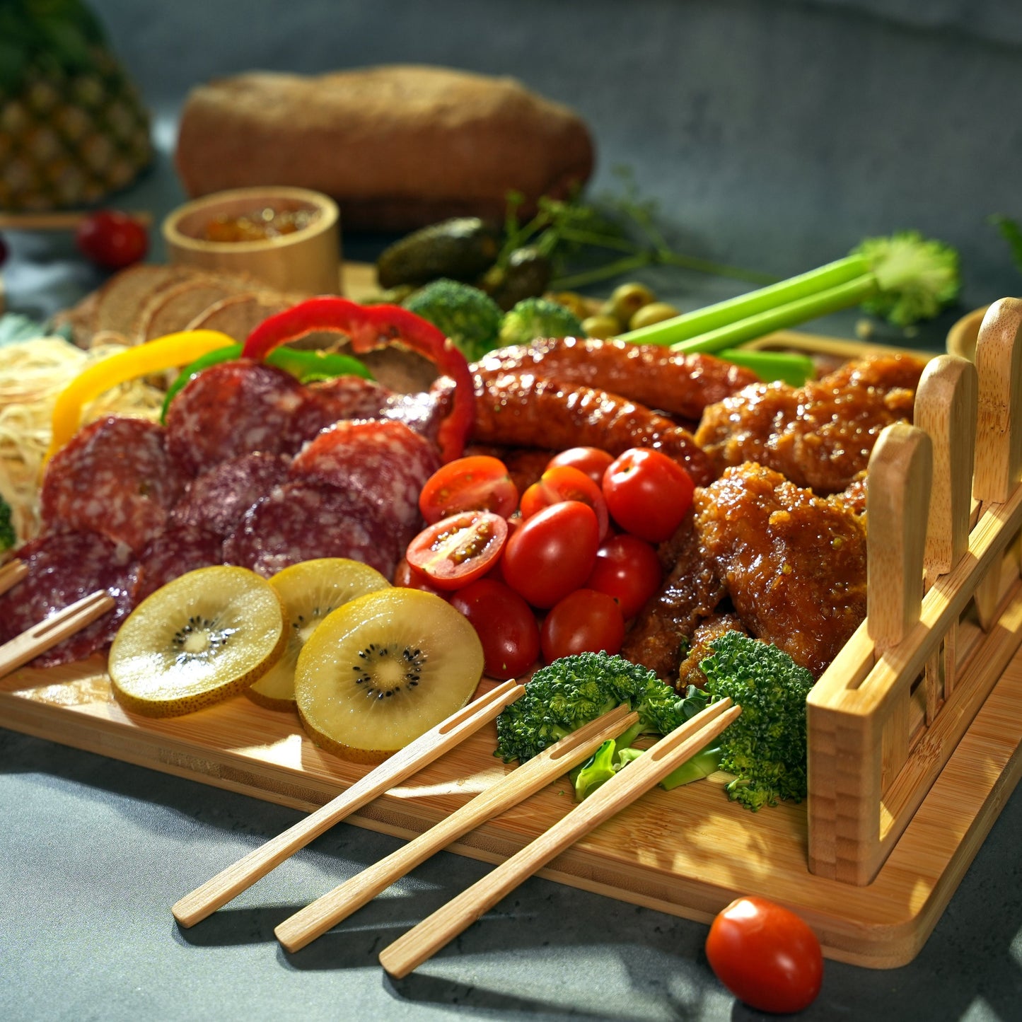 Bamboo Charcuterie Board Set, Rectangle & Round Trays, Cups, ToolsโHousewarming Gift, Wedding Realtor Closing Gift.!