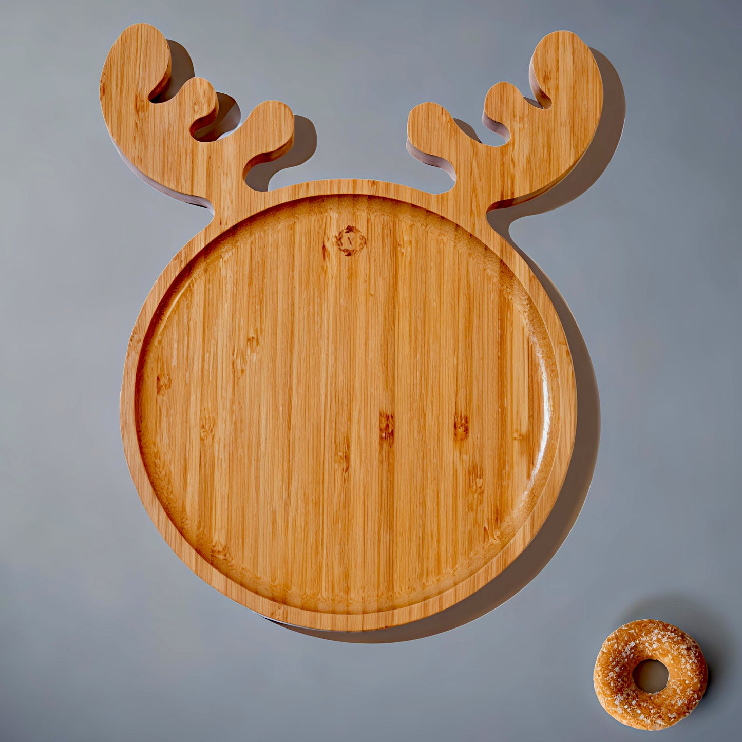 Bamboo Reindeer Tray, 12โx10.5โ Xmas Plate โ Unique Christmas, Housewarming, Seasonal Gift, Xmas, Serving bamboo merry.
