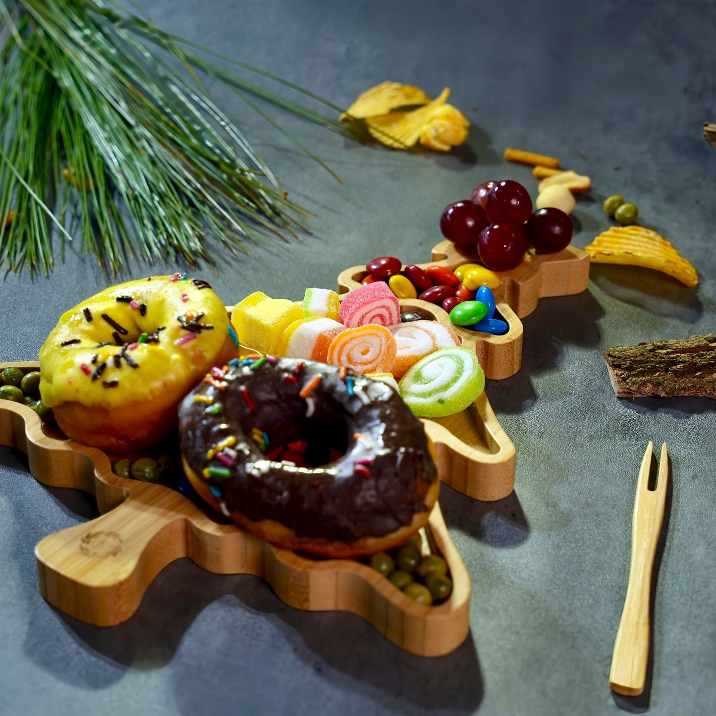 Bamboo Christmas Tree Tray, 12โx10.5โ Cookie Plate โ Unique Christmas, Holiday, Gift for Her, Cookie Tray, Holiday Ideas.