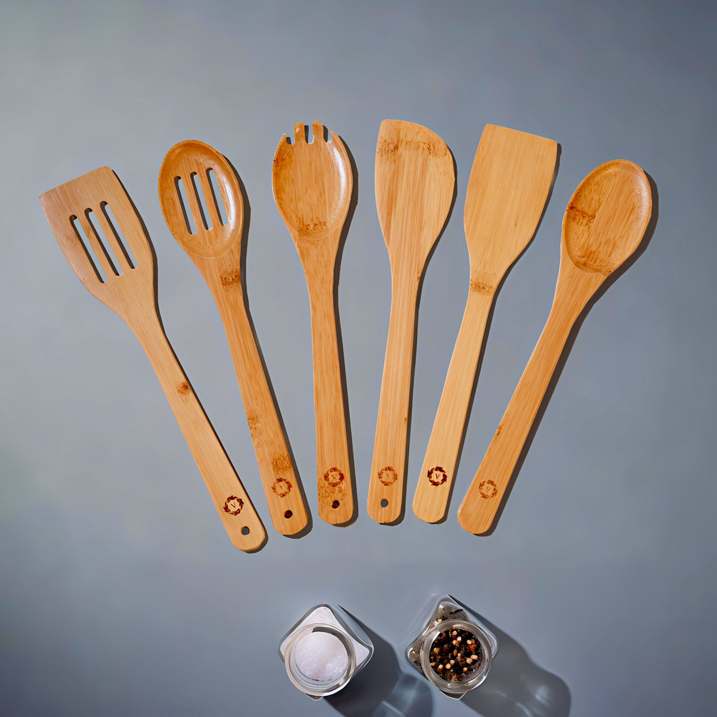 Bamboo Kitchen Utensil Set, 6 Tools & Holder – Unique Housewarming, Mother’s Day, Christmas Gift, Kitchenware, Gifts for mom.